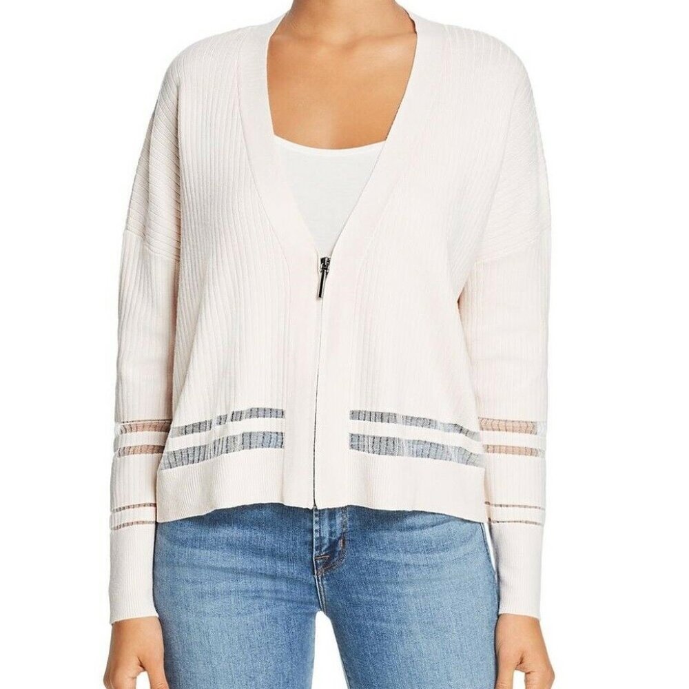 Kenneth Cole S Pink Sheer Stripe Sweater NWT 1B11